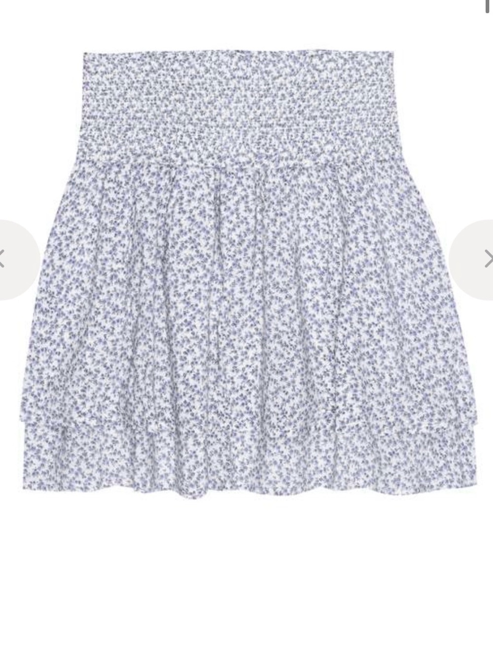 Rails White Mini Skirt with Light Blue Floral Print